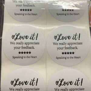 100 Personalized Loved It! Feedback Stickers
